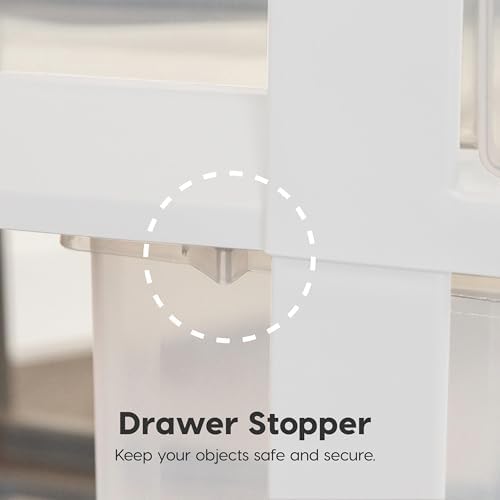 IRIS USA 10-Drawer Rolling Storage Cart, White/Clear - Image 5