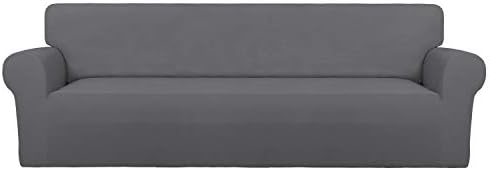 PureFit Stretch Couch Covers for Sofa 4 Seater Slipcovers Gray by PureFit