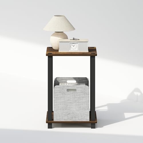 Furinno Simplistic Toolless 2-Tier Compact Night Stand, Amber Pine - Image 4