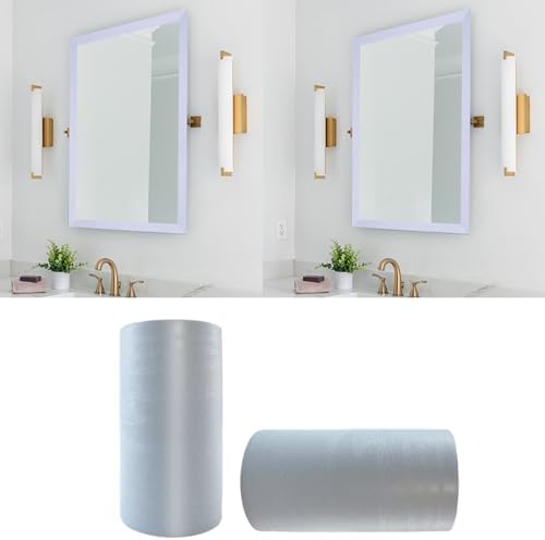 YESUS Dark Grey Wood Grain 3D 10M Wallpaper Frame Removable PVC Waterproof Peel and Stick Wallpaper,Bathroom Frame Sticker Wall Decor 3.93" x 32.8" (White, 4inc) by Unknown