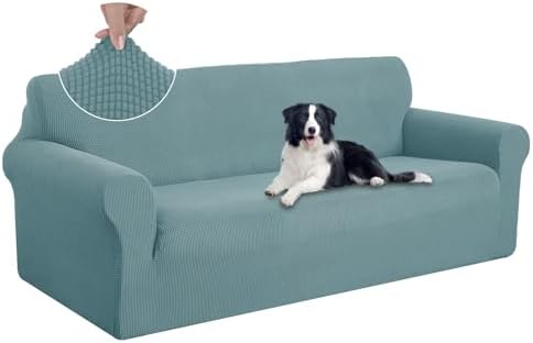 U-NICE HOME Oversized Stretch Couch Cover Slipcover, Light Blue by U-NICEHOME