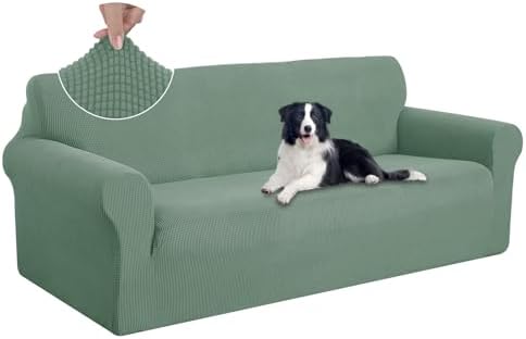 U-NICE HOME Oversized Stretch Couch Cover Slipcover, Cyan by U-NICEHOME