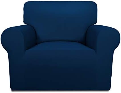 PureFit Super Stretch Chair Covers Fleece Couch Covers for Sofa Navy by PureFit