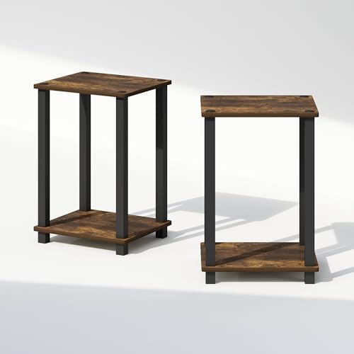 Furinno Simplistic Set of 2 Toolless 2-Tier Night Stand, Amber Pine - Image 6