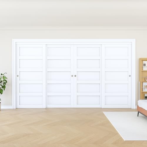 Sliding Closet Door 144"x80", 5 Panel Interior Door, Need to Assemble - Image 2