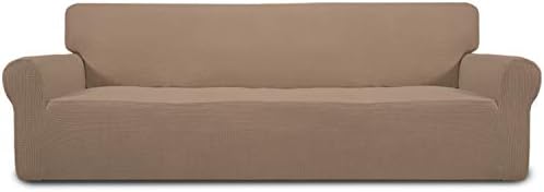 Easy-Going Stretch 4 Seater Oversized Sofa Couch Cover Camel by Easy-Going