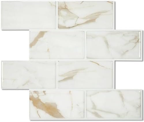 STICKGOO 10-Sheet Subway Tile Peel and Stick Backsplash, Self Adhesive Vinyl Wall Tiles, Stick on Backsplash for Kitchen and Bathroom(Thicker Design) by STICKGOO