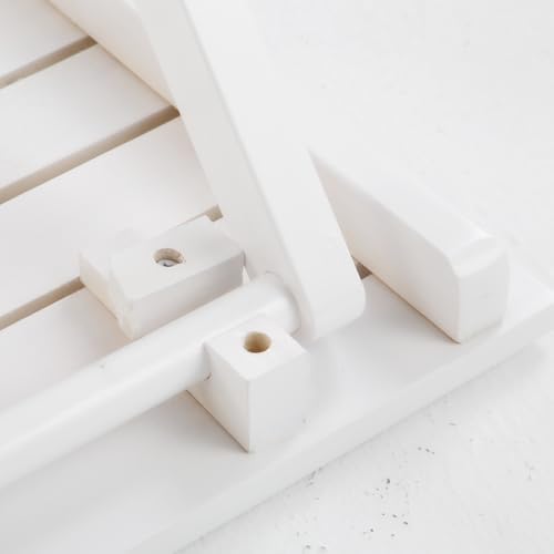 Outdoor Small Table Square Folding Wooden Patio Side Table Furniture Table for Adirondack Chair, Balcony, Porch, No Assembly Required, White - Image 6