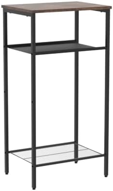 Hoctieon 3 Tier End Table, Telephone Table, Narrow Side Table with Storage, Nightstand for Small Spaces, Metal Frame, For Living Room, Bedroom, Sofa Couch, Hall, Easy Assembly, Rustic Brown - Image 5