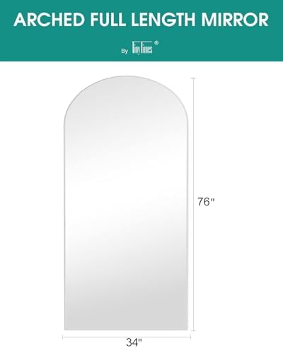 Full Length Mirror, 76''x34'' Full Floor Mirror with Stand, White Arched Wall Mirror with Aluminum Frame, Large Body Mirrors for Bedroom Living Room - Image 3