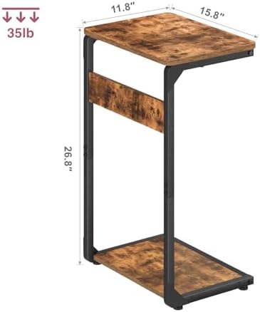 Wooden Pedestal Dinner TV Tray Table for Eating Couch End Tables ET-YB-BRW1 - Image 2