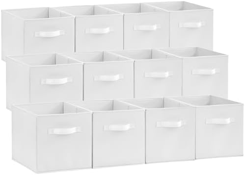 Lifewit Storage Cubes, 11 Inch Organizer Bins, 18L White, 12 Packs by Lifewit