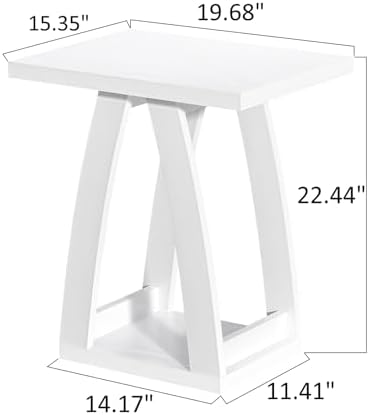 FROMJBEST End Tables Living Room, Side Table, White End Table Set of 2 - Image 2