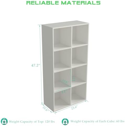 OSCHF 8-Cube Storage Shelf Bookcase, Warm White - Image 3