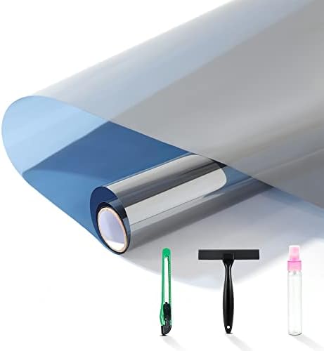 FuFin One-Way Window Privacy Film with Tools, Blue 27.6"×196.9" by FuFinWINDOWFILM