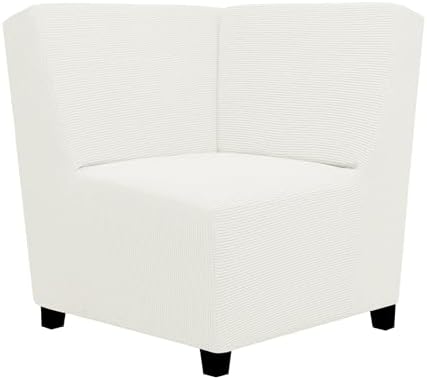 Easy-Going Stretch Soft Sectional Corner Sofa Couch Slipcover Cream by Easy-Going