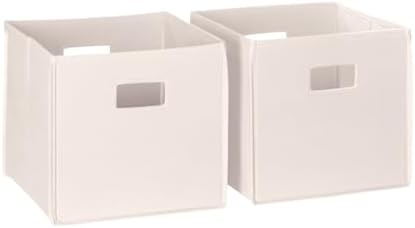 RiverRidge Folding Storage Bins - 2-pack of 10in Tall Cream Cubes by RiverRidgeHome