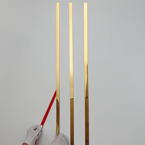 Gold Metalized Mirror-Like Finish Molding Trim, Peel and Stick Strip for Mirror Frame, Wall, Fireplace and Home DIY Decoration (16.4 ft x 1.6 inch) by Taaizau