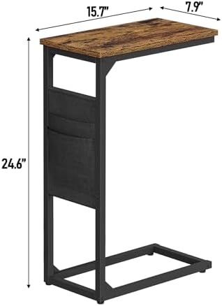 TUTOTAK C Shaped End Table, Side Table for Couch, Sofa Table - Image 3