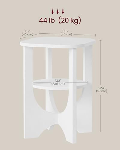VASAGLE Side Table, 2 Tier Small Accent End Table, Nightstand - Image 2