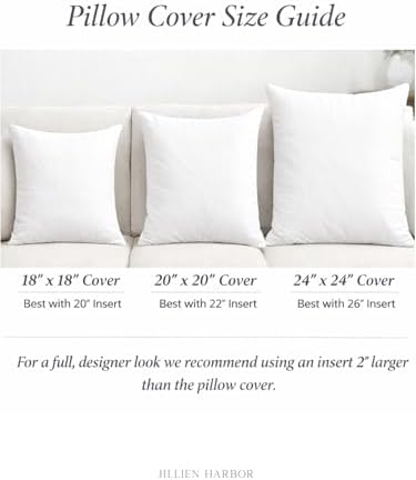Jillien Harbor “The Juliet” Floral Block Print Pillow Cover – Soft Blue and Off-White Decorative Throw Pillow Cover – Grandmillennial Home Decor, 24" x 24" - Image 3