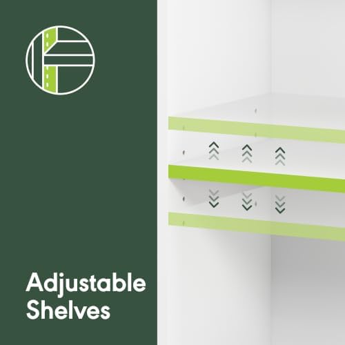 Furinno Reed Closet Organizers and Storage, 5-Tier Closet Organizer, Open Shelf Closet Storage, for Wardrobe, Bedroom, Living Room, White - Image 3