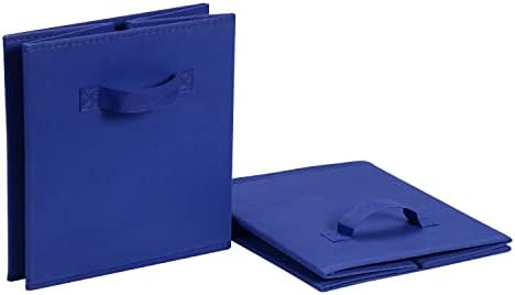 Amazon Basics Collapsible Fabric Storage Bins, Cube Organizer with Handles, 13"x13"x13", Navy, 6-Pack - Image 4