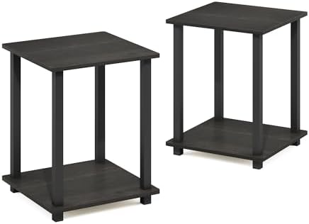 Furinno Simplistic Set of 2 Toolless Living Room Table Set, Espresso - Image 6