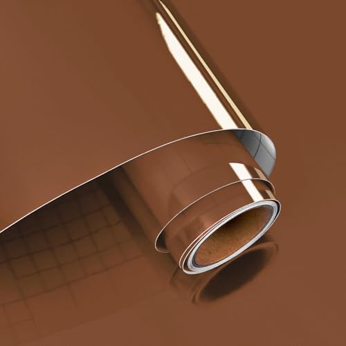 VaryPaper 15.7''x78.7'' Brown Mirror Contact Paper Peel and Stick Mirror Wallpaper Flexible Self Adhesive Mirrored Vinyl Sheet for Crafts Cabinets Home Decor Cuttable Reflective Mirrored Wall Stickers by VaryPaper