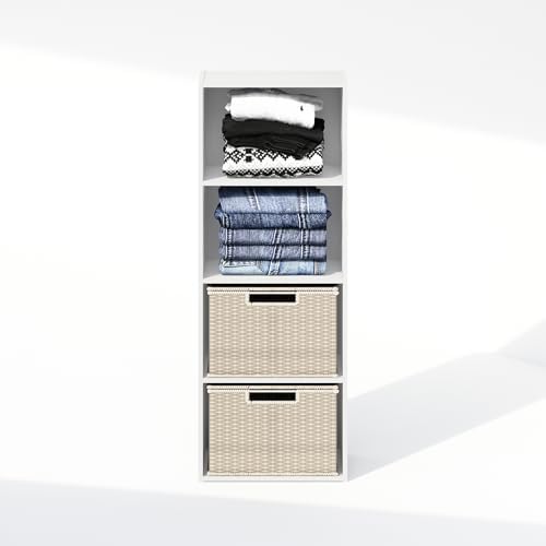 Furinno Reed Closet Organizers and Storage, 4-Tier Closet Organizer, Open Shelf Closet Storage, for Wardrobe, Bedroom, Living Room, White - Image 7