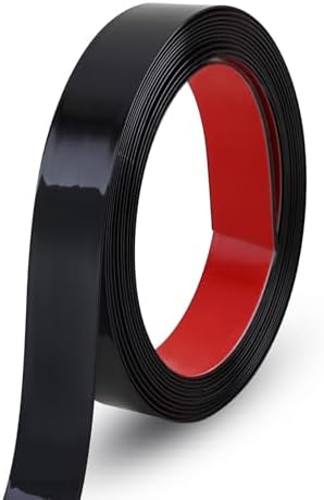Gaahing 196.8" x 1" Brushed Black Molding & Wall Trim, Flexible Peel and Stick Decorative Strip for Tile, Mirror, Ceiling, Floor, Panel, Cabinet by Getallthemoldingtrimsyoulike