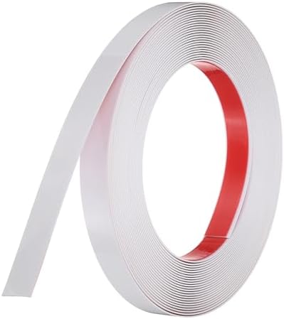 uxcell White Peel and Stick Molding Trim, 0.8 Inch x 39.4 ft Self-Adhesive Mirror Tape, Flexible PVC Border Strip for Wall Decoration Tile Edge Ceiling Floor Frame Furniture Decoration by uxcell