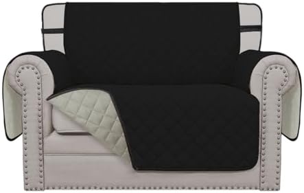 Easy-Going Reversible Couch Cover, Chair 30 in, Black/Beige by Easy-Going