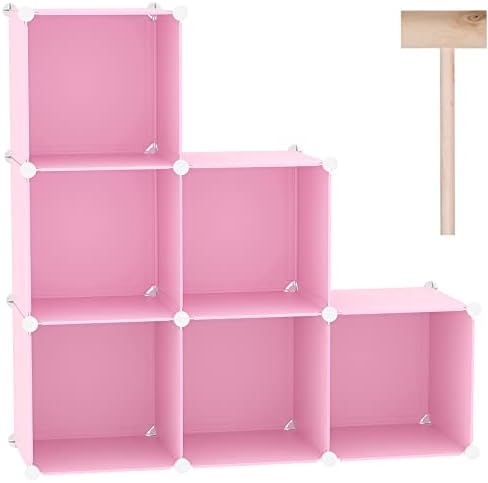 C&AHOME 6-Cube Storage Organizer Cube Shelf Closet Storage Bookcase, Pink by CAHOME