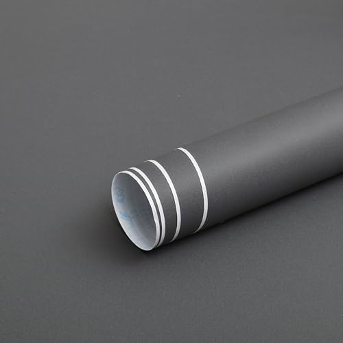 15.7"x394" Dark Grey Peel and Stick Wallpaper - Matte Grey Contact Paper for Bedroom, Wallcovering, Countertops by Micpolo
