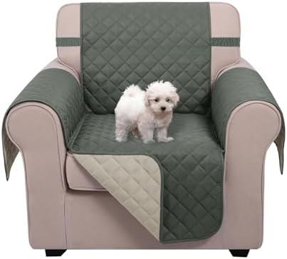 U-NICE HOME Reversible Oversized 28''Chair Covers, Grey/Beige by U-NICEHOME