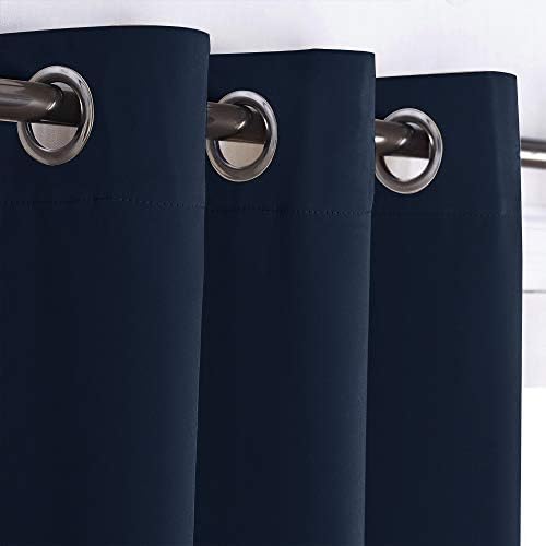 NICETOWN Privacy Room Divider Curtain Screen Partitions, Closet Door Curtain Vertical Blind for Sling Door, Blackout Window Privacy Blinds for Patio (Navy, Single Panel, 10ft Tall x 8.3ft Wide) - Image 2