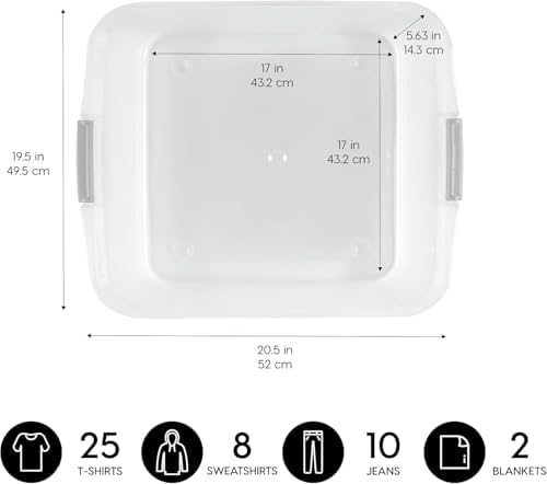IRIS USA 3-Pack, 33 Qt. Under Bed Storage Bin with Lids, Clear - Image 3