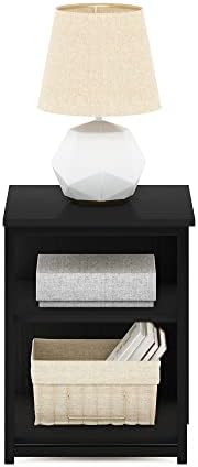 Furinno Camnus Modern Living End Sofa Side Table/Nightstand with Metal Frame Support, Americano/Black - Image 3
