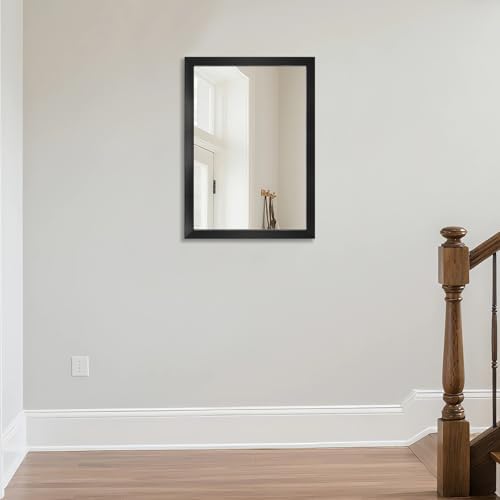 Rectangular Wall Mirror 28x20 Inch Bathroom Mirror for Over Sink, Black - Image 4