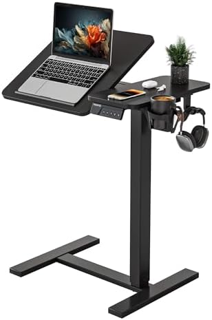 YIHAYO 24 x 16 Inches Electric Adjustable Overbed Bedside Table, Black by YIHAYO