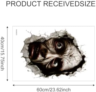 Creepy Face Wall Decals Peel and Stick Halloween Stickers, Horror Monster Removable Vinyl Wall Art for Bedroom Living Room Party Decor - Image 2