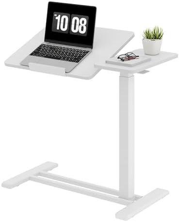 SANODESK 28''Overbed Table Gas Spring Lifting with Wheels&Tilting Desktop by sanodesk