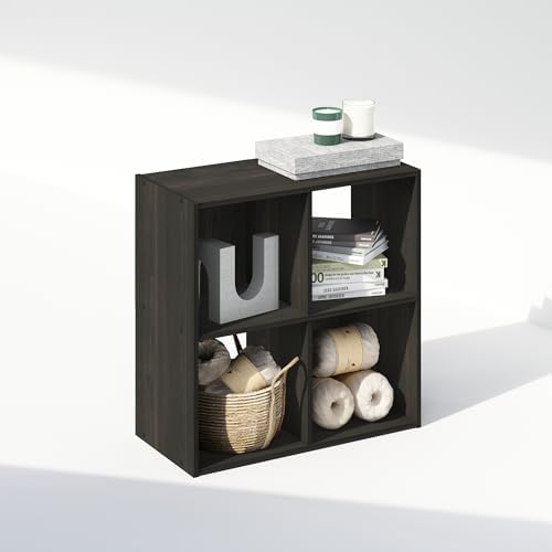 Furinno PELLI Book Shelf, 4-Cube Bookshelf, Cube Storage Organizer Bookcase, 11.7 x 23.7 x 23.8, for Living Room, Bedroom, Home Office, Espresso - Image 5