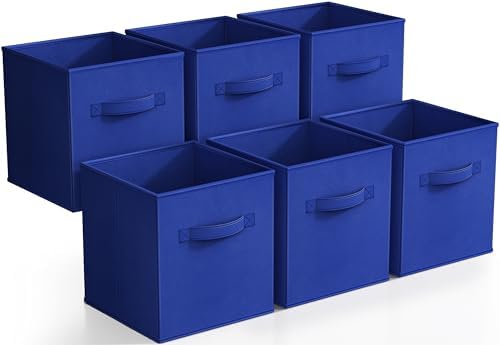 Sorbus Fabric Storage Cubes, 6-Pack Foldable Bins (11 Inch, Royal Blue) by Sorbus