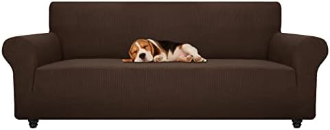 ZNSAYOTX Stretch Oversized Couch Cover Universal Sofa Covers for Living Room Dogs Pet Furniture Protector Spandex Extra Large Sofa Slipcovers with Anti Slip Foam Sticks (Coffee, XL Sofa) by ZNSAYOTX