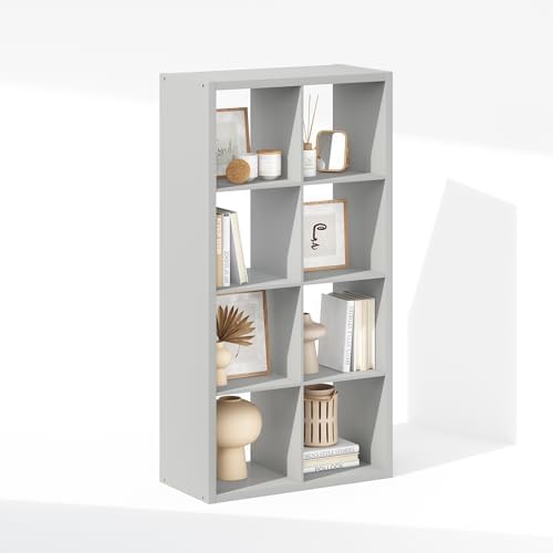 Furinno Simple 8-Cube Storage Organizer, Extra Thick Frame, Pale Grey - Image 6