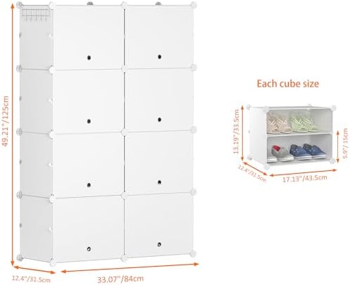 HOMIDEC Shoe Rack Organizer 32 Pair Modular Shoe Storage Cabinet for Closet - Image 3