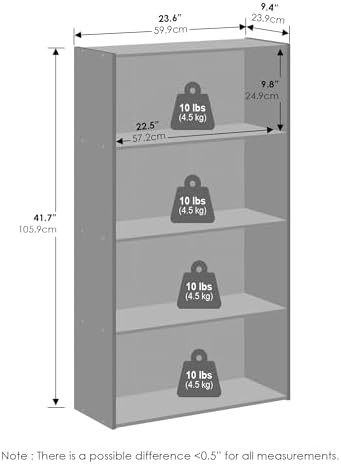 Furinno Reed Closet Organizers and Storage, 4-Tier Closet Organizer, Open Shelf Closet Storage, for Wardrobe, Bedroom, Living Room, White - Image 2