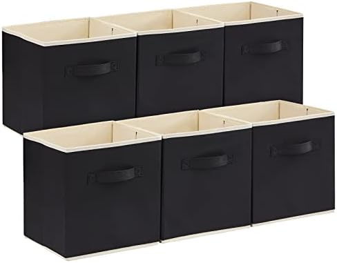 Lifewit Storage Cubes, 13 Inch Organizer Bins, 36L Black, 6 Packs by Lifewit